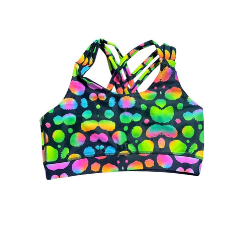 Step n Pump UV Reactive Wild Neon Pop Print Crop Top