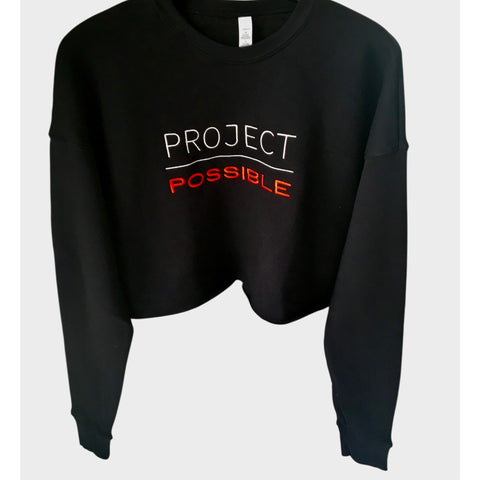 Project Possible Embroidered Cropped Sweat Top