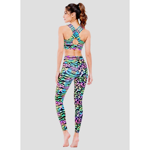 Step n Pump UV Reactive Pastel Tiger/Leopard Print Leggings (XS SOLD OUT BUT CAN STILL PRE-ORDER)
