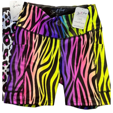 Step n Pump UV Reactive Exclusive Electric Safari Shorts With Pockets (Pre- Order)