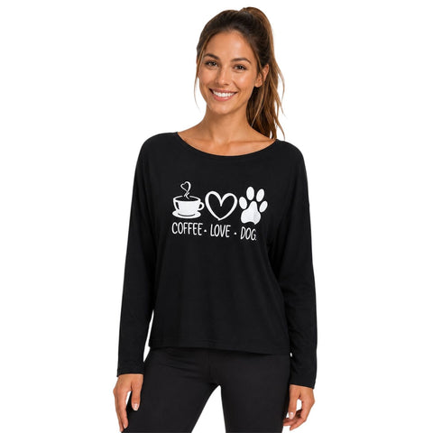 Step n Pump Essentials  Coffee -Love- Dogs Lounge Top (Choose Your Colour)