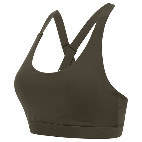 Step n Pump Essentials Khaki Green Core Performance Bra Top