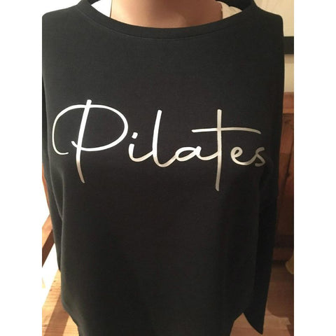 Step n Pump Essentials Luxe Black-Silver Pilates Top