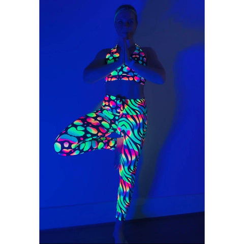 Step n Pump UV Reactive Wild Neon Pop Print Leggings