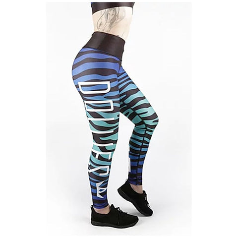 Combat Dollies Blue Zebra Fitness Leggings