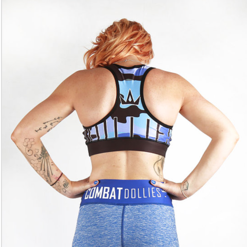 Combat Dollies Blue Camo Sports Bra