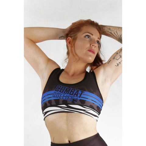 Combat Dollies Wild Blue Sports Bra