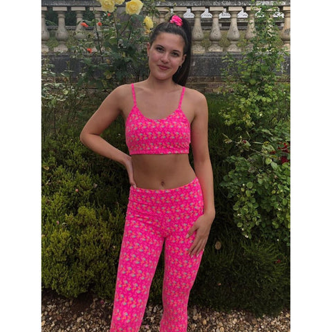 Posto9 Shanti Pink Flamingo Yoga Bra