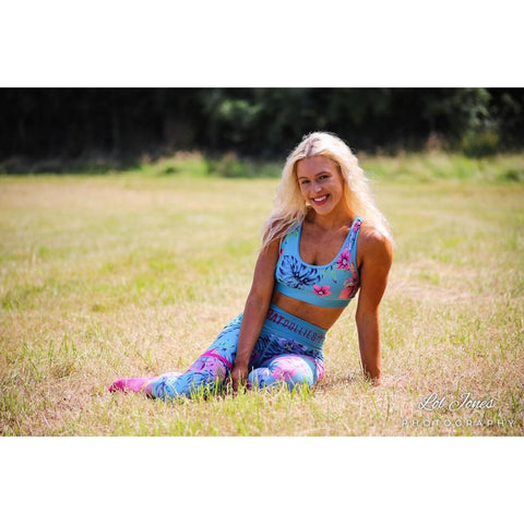 Combat Dollies Tropical Blue Fitness Leggings