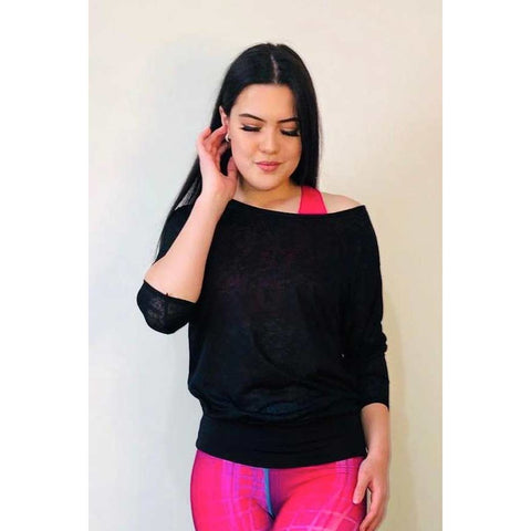 Denichi C10 Black Burnout Slouch Top