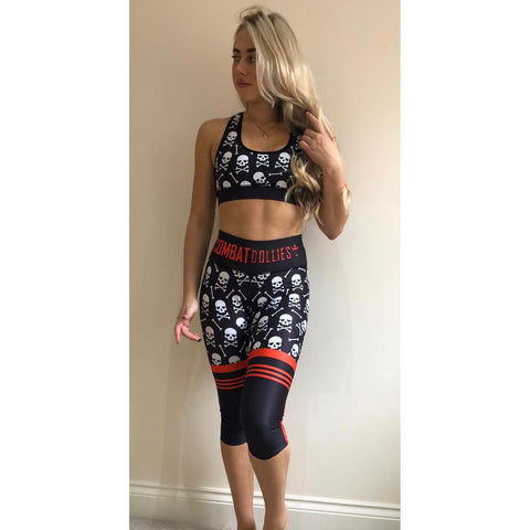 Combat Dollies Skull & Cross Bones Fitness Capri