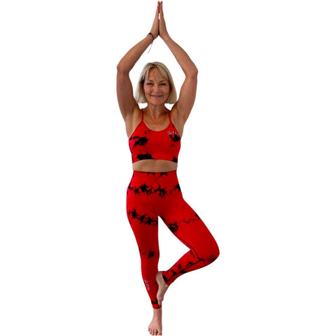 Step n Pump Exclusive Red - Black Tie Dye Seamless Leggings