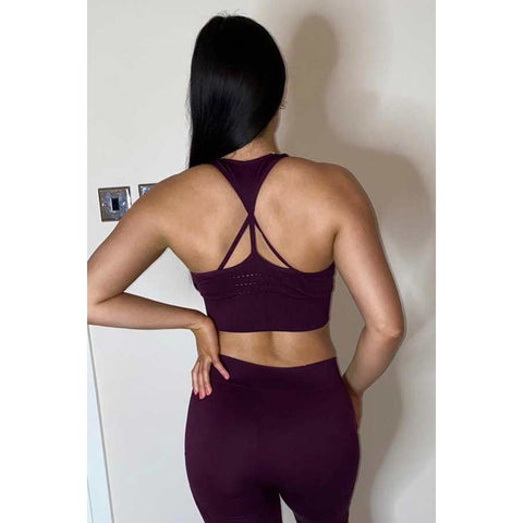 Step n Pump Essentials Seamless Mulberry Padded CropTop