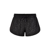 Pure Lime Silky Leopard Print Loose 2 in 1 Shorts
