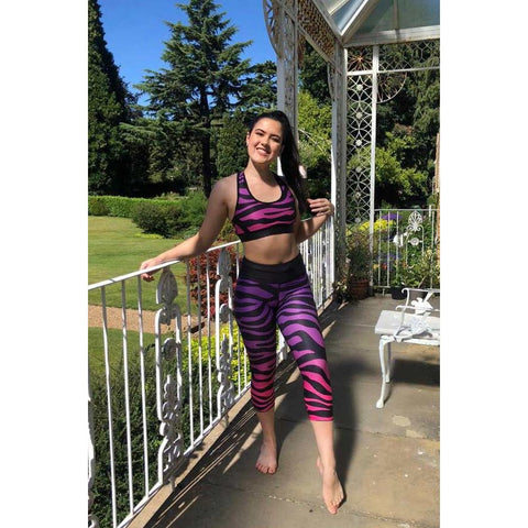 Combat Dollies Exclusive Purple/Hot Pink Fitness Capri