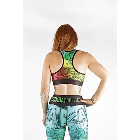 Combat Dollies Multi-coloured Comic Sports Bra