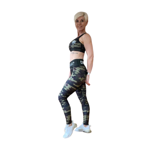 Combat Dollies Caged Camo Fitness Capri