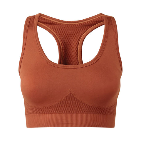 Step n Pump Essentials Rust Orange 3D Fit Seamless Crop Top