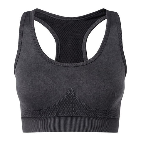 Step n Pump Essentials Charcoal-Black Denim Seamless Crop Top