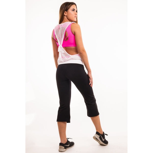 Step n Pump SP151 Cropped Flare in Black Supplex with Contrast Roll ...